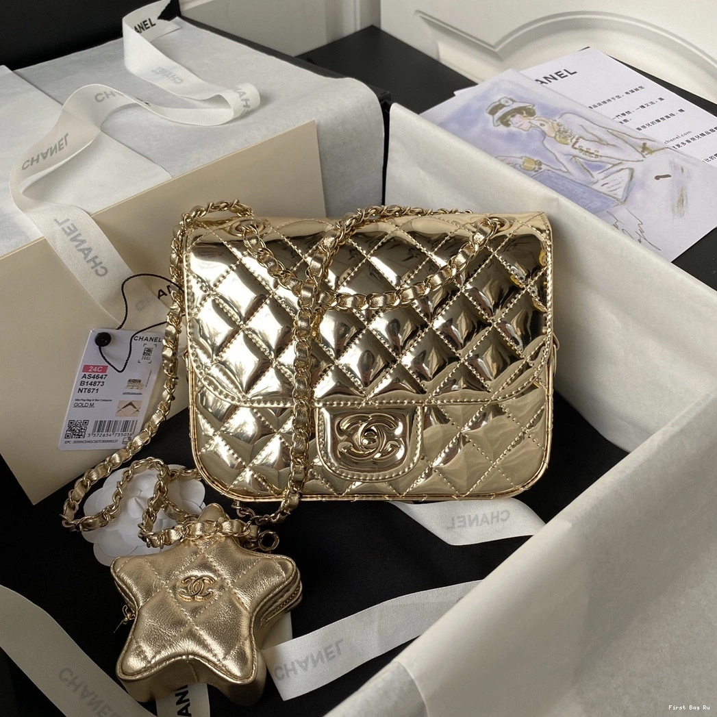 First Bag Ru PURSE COIN STAR & CHANEL BAG FLAP MINI 0821